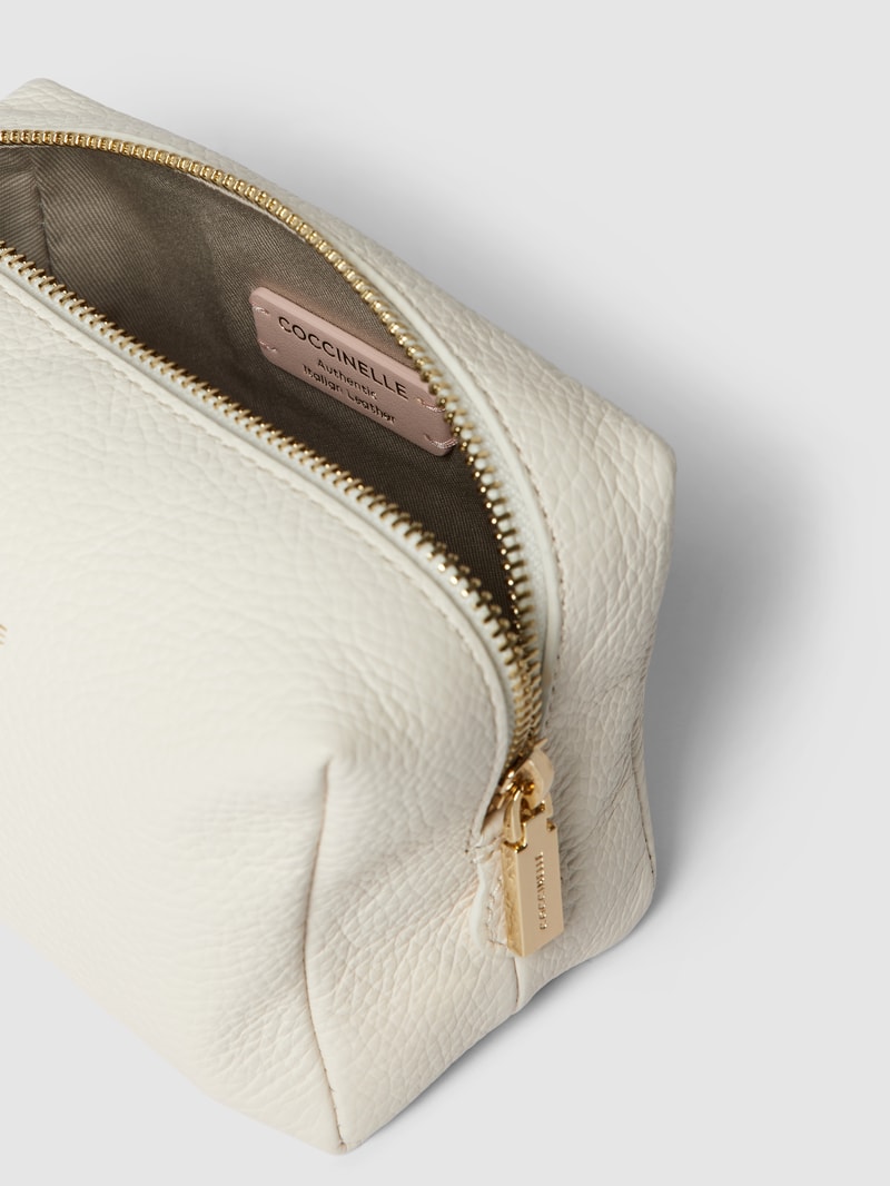 Kosmetiktasche mit Strukturmuster Modell 'TROUSSE' in weiß