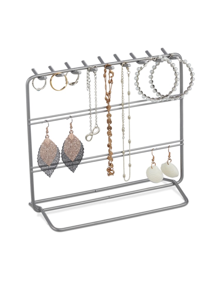 relaxdays Schmuckständer in Silber - (B)20 x (H)18 x (T)9 cm günstig kaufen onesize