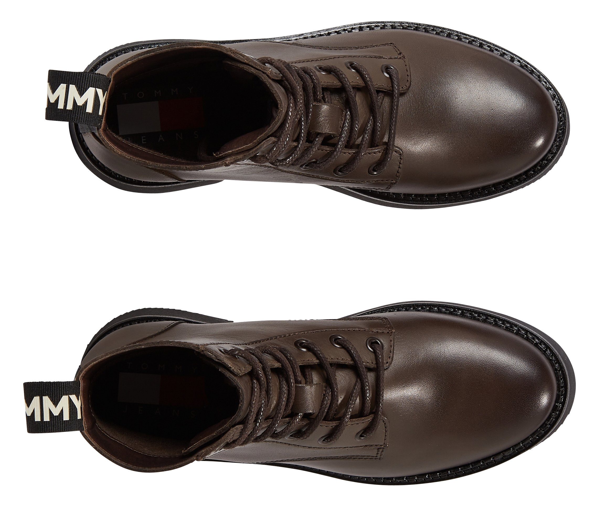 Tommy Jeans TJW LACE UP FLAT BOOT Schnürboots mit Logo an der Anziehlasche