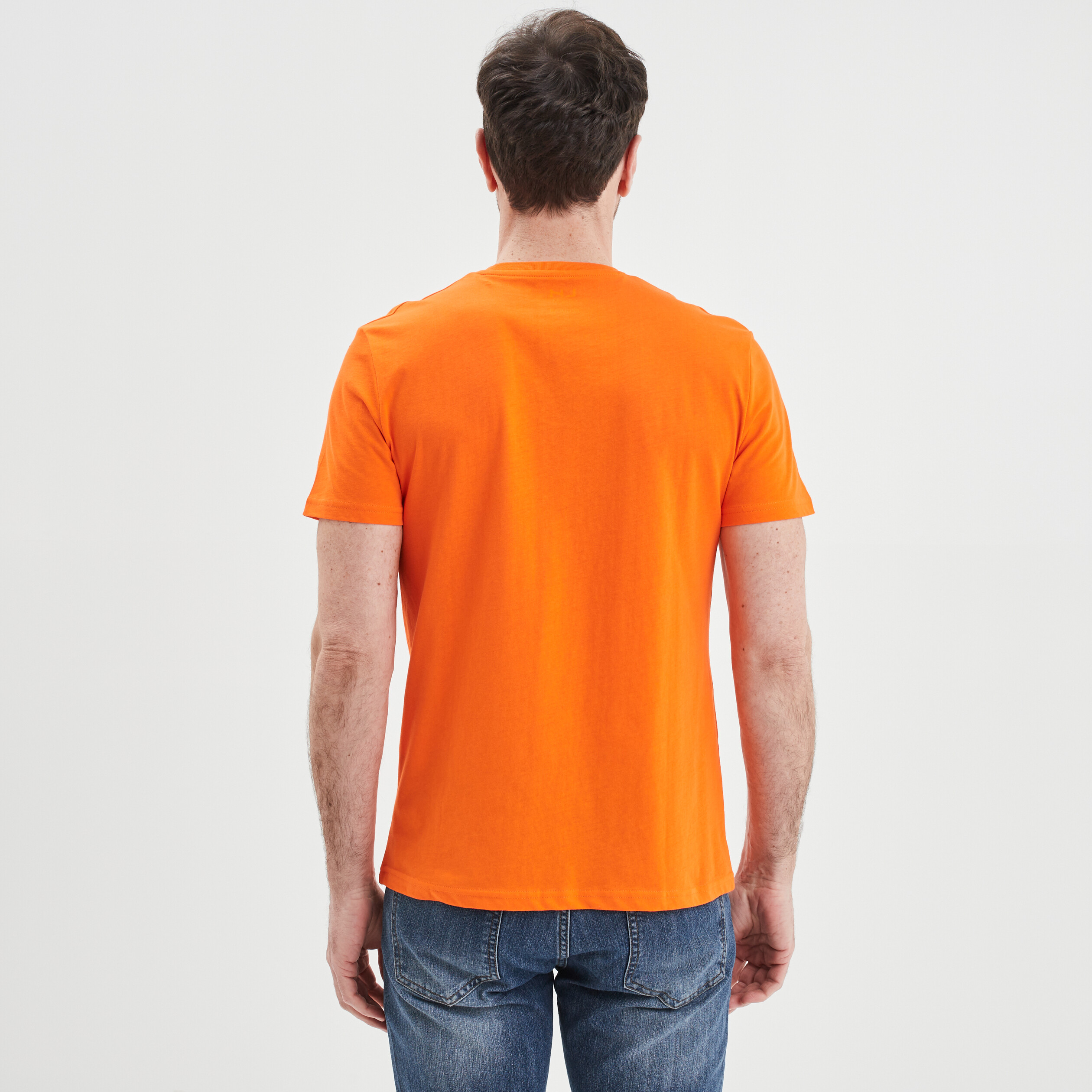 T-shirt en coton manches courtes orange homme | La Halle