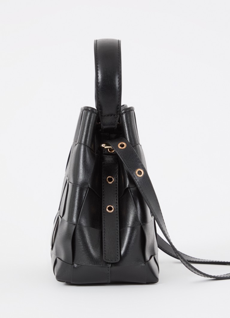 Mała skórzana torebka Núnoo Chiara z tkanymi detalami