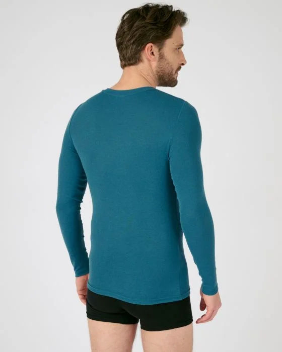 T-shirt col V fine côte Thermolactyl Sensitive, manches longues
