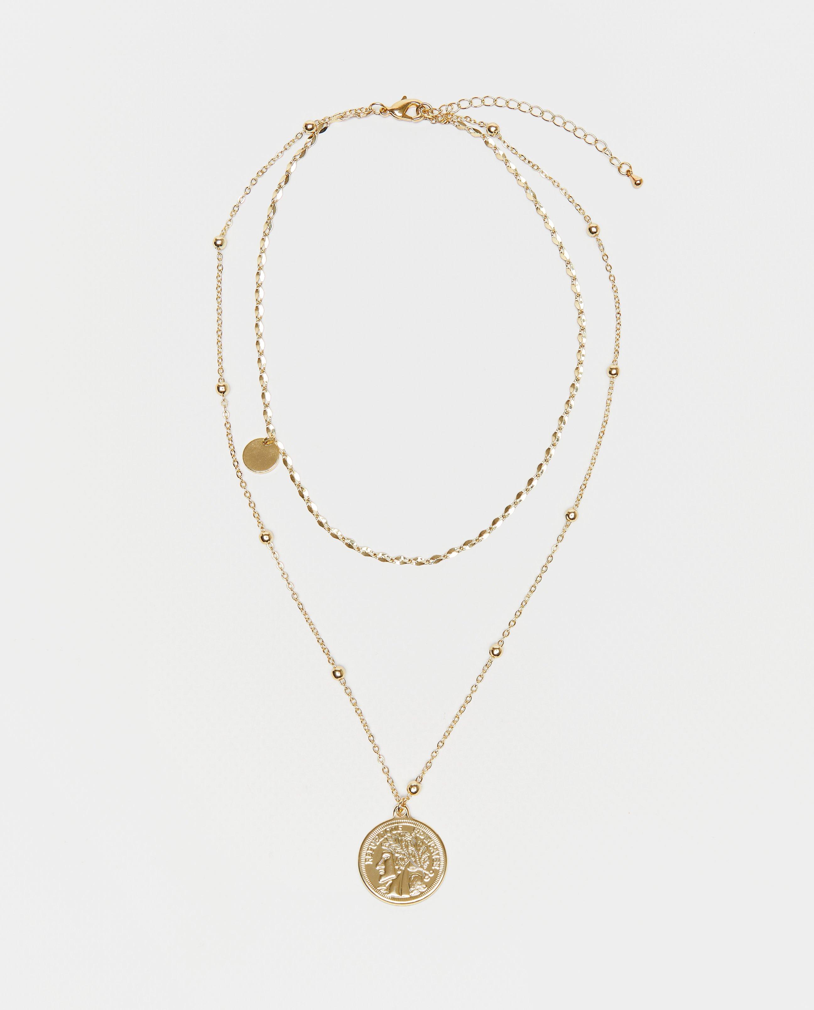 Colier Cleo Double placat cu aur gri