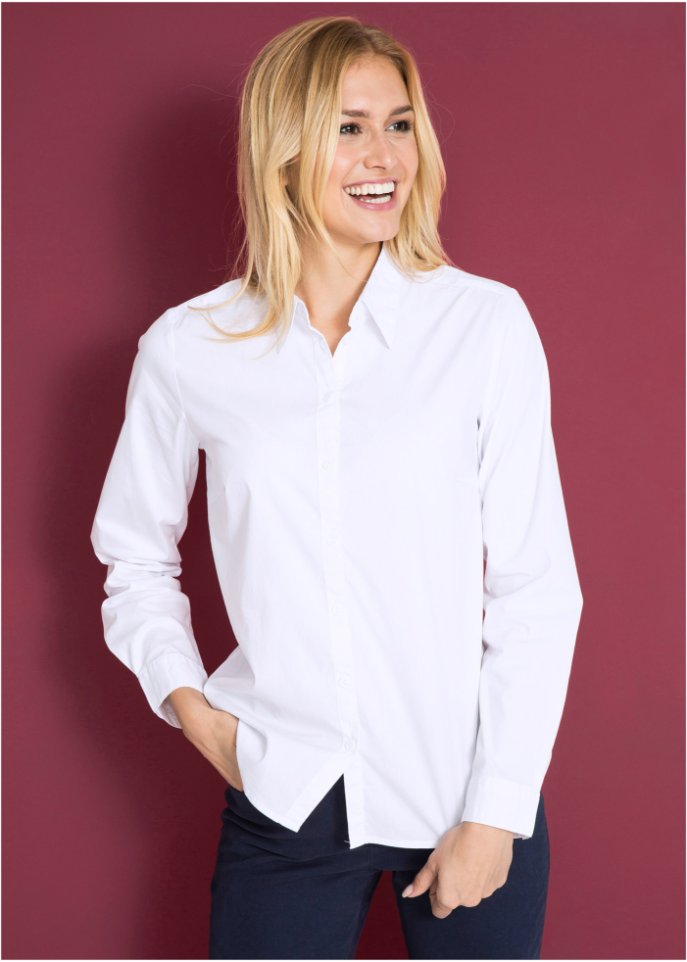 Stretchbluse, langarm