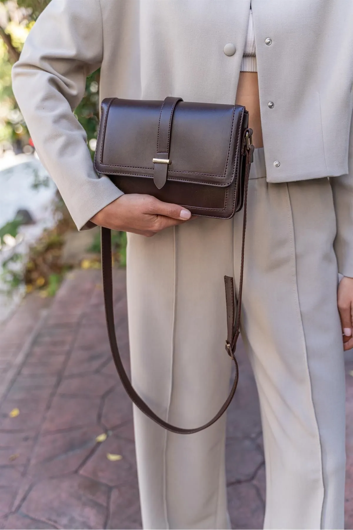 Madamra  Braune Umhängetasche für Damen