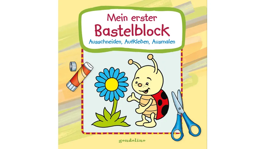 Mein erster Bastelblock (Marienkäfer) - Ausschneiden, Aufkleben, Ausmalen