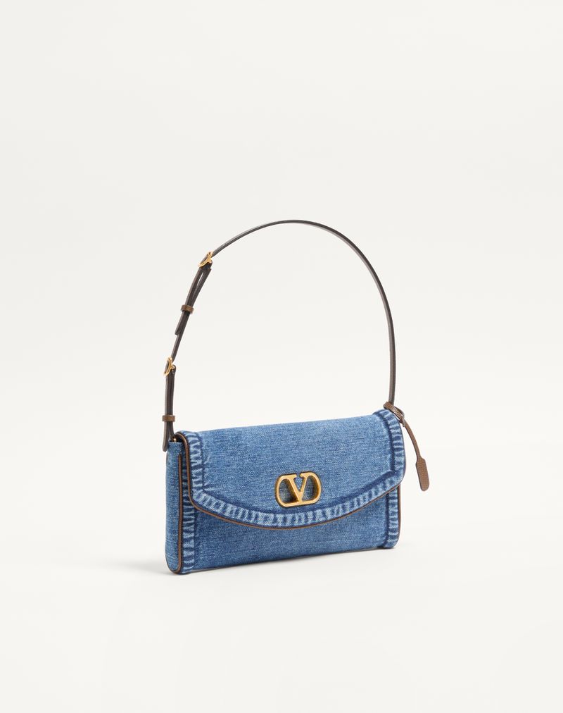 Valentino Garavani Devain Lille Denim Skuldertaske