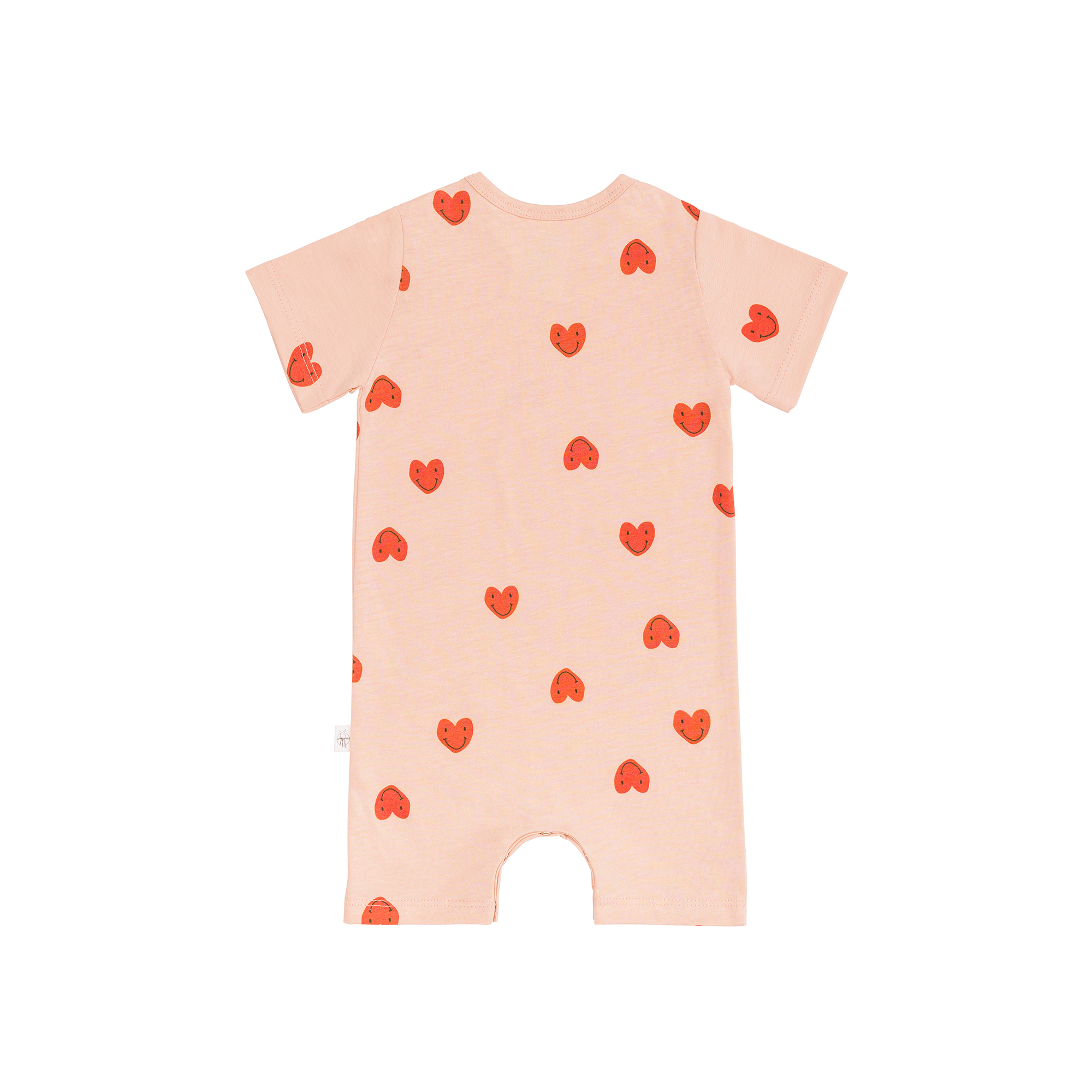 Baby Jumpsuit - Bio Baumwolle, Herzen, Rosa
