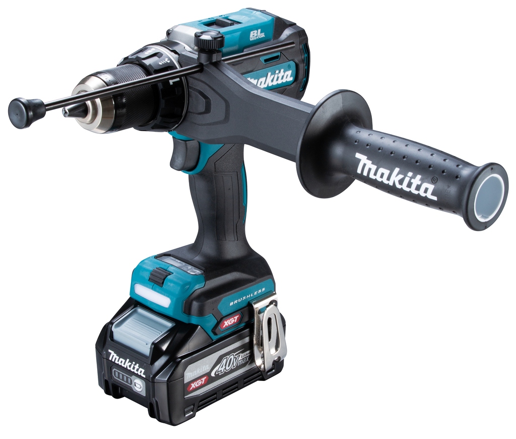 Parafusadeira/Furadeira de Impacto sem Fio Makita HP003GU201 XGT 40 V Max com 2 baterias de 4,0 Ah e carregador inclusos em caixa Mbox.