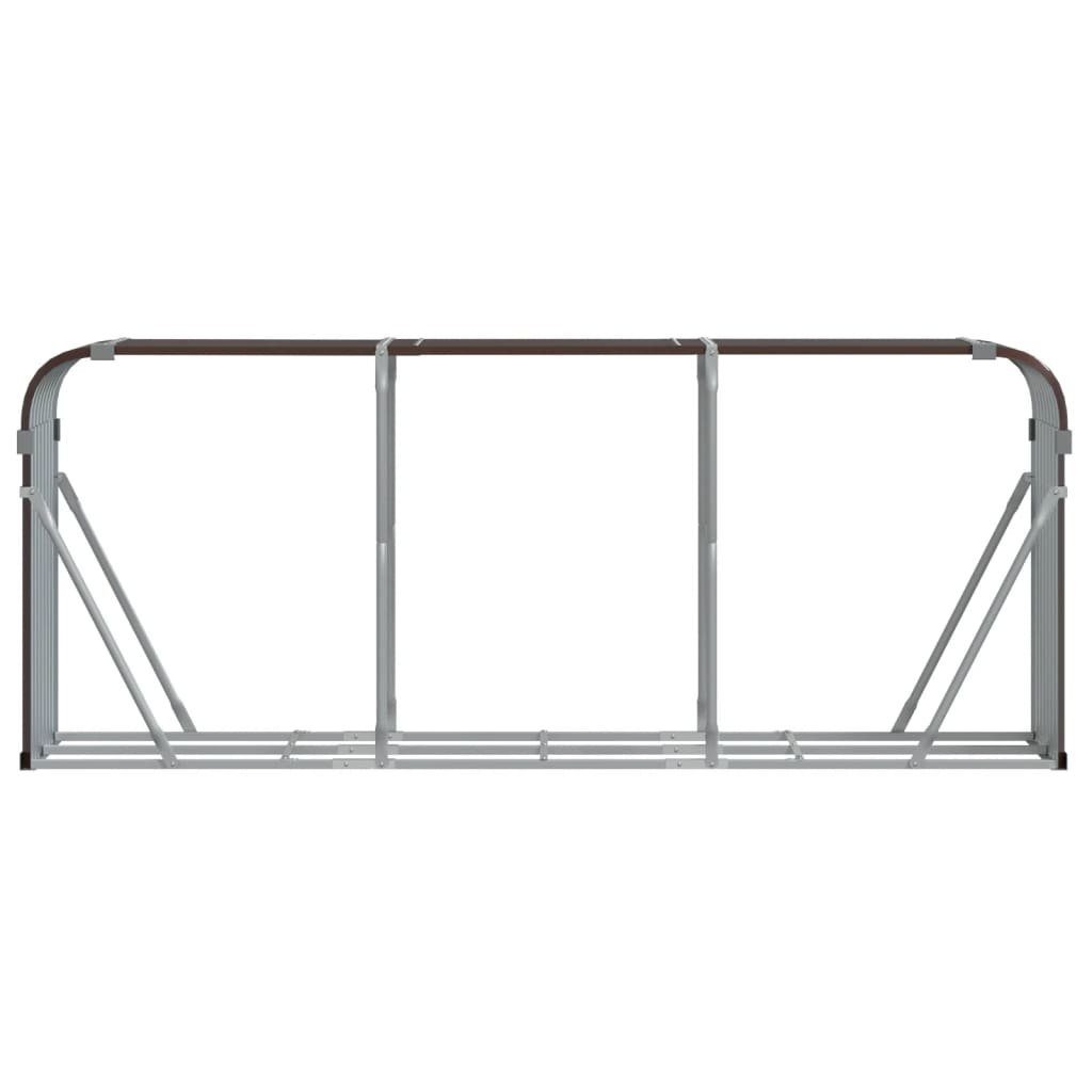vidaXL Kaminholzregal Kaminholzunterstand Braun 234x45x100 cm Verzinkter Stahl, BxTxH:234x45x100 cm