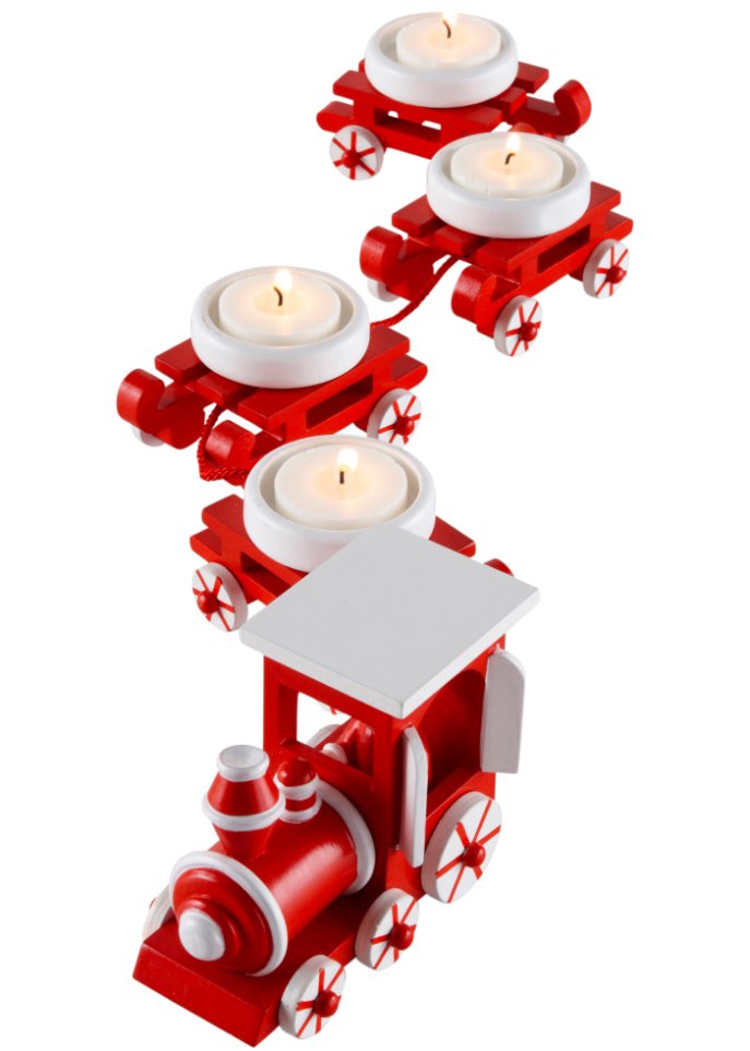 Teelichthalter in Weihnachtszug-Design (5-tlg.Set)