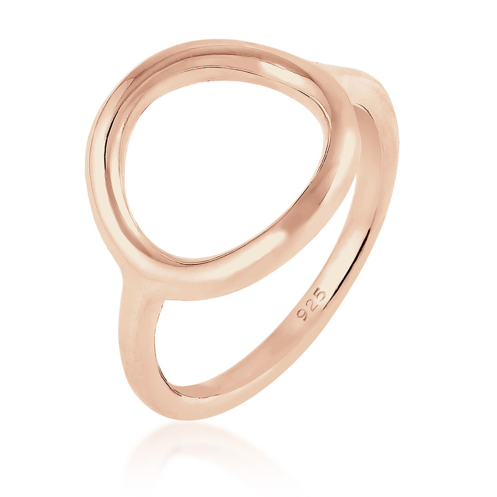Elli Elli Bague Femmes Cercle Rond Géo Statement en Argent Sterling 925 Bague