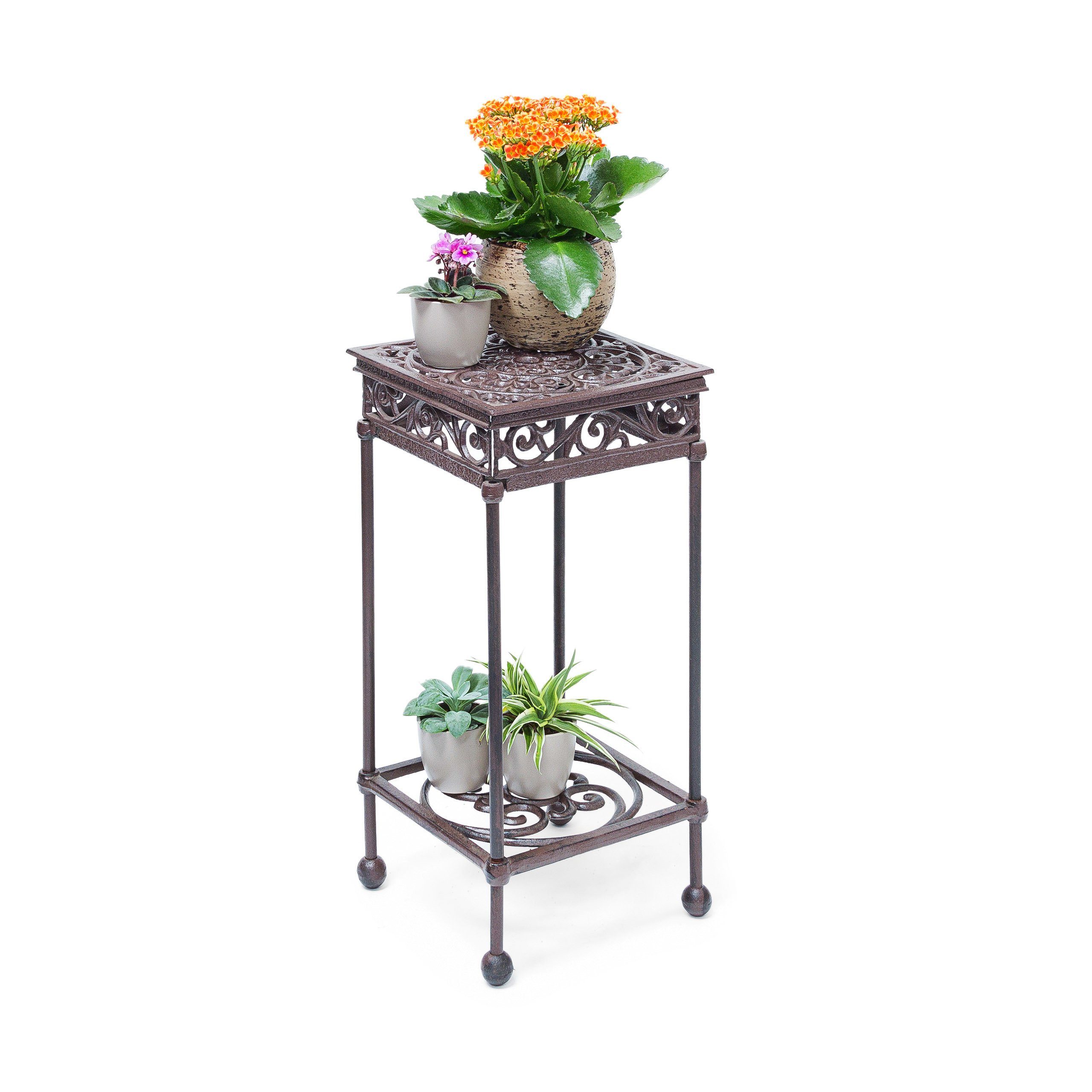 relaxdays Blumenhocker Blumenhocker quadratisch, M