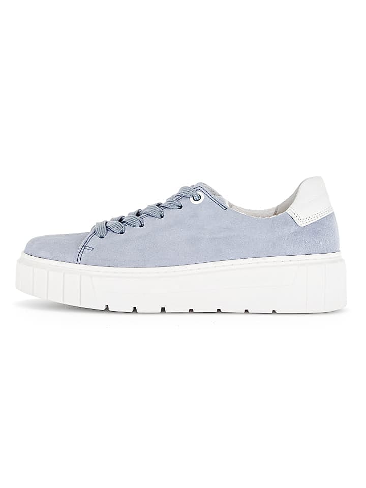 Gabor Leder-Sneakers in Hellblau günstig kaufen 38,5