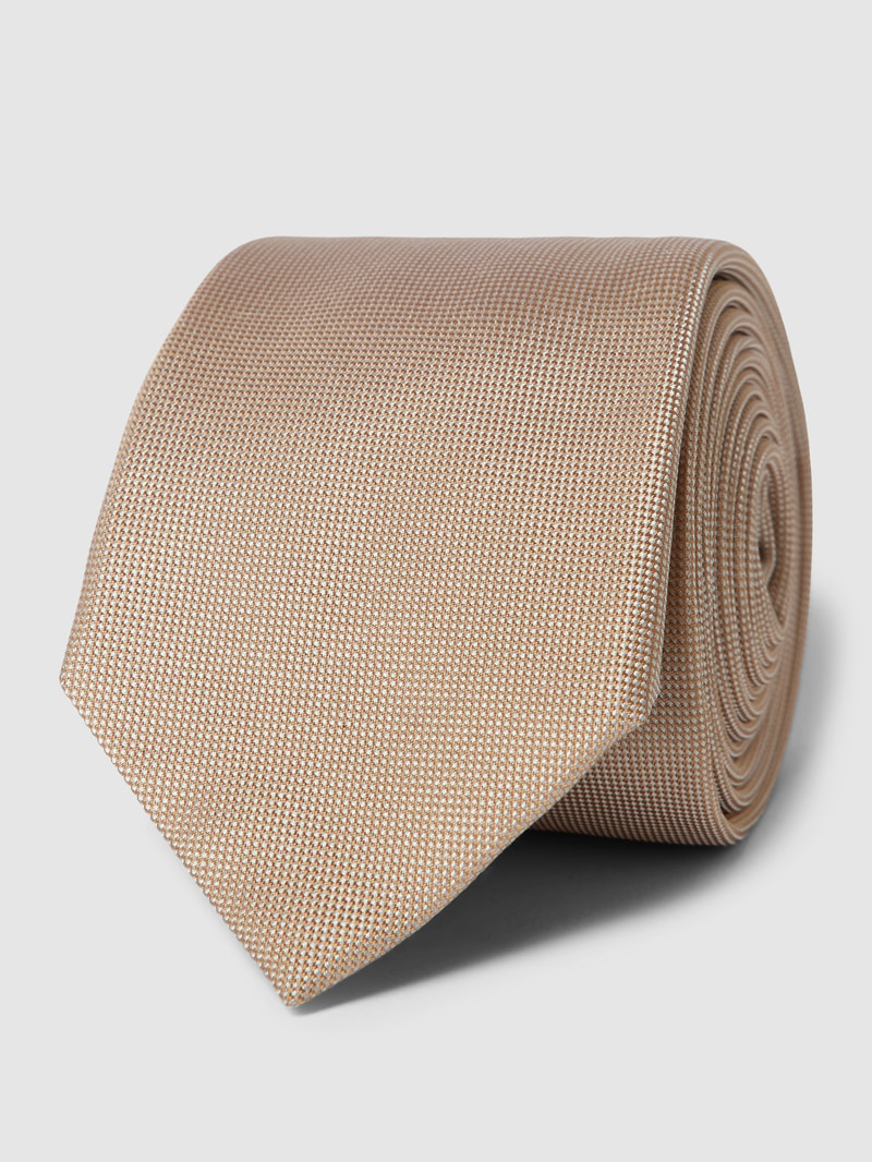 Seidenkrawatte mit feinem Webmuster Modell 'PLAIN WEAVE' in khaki