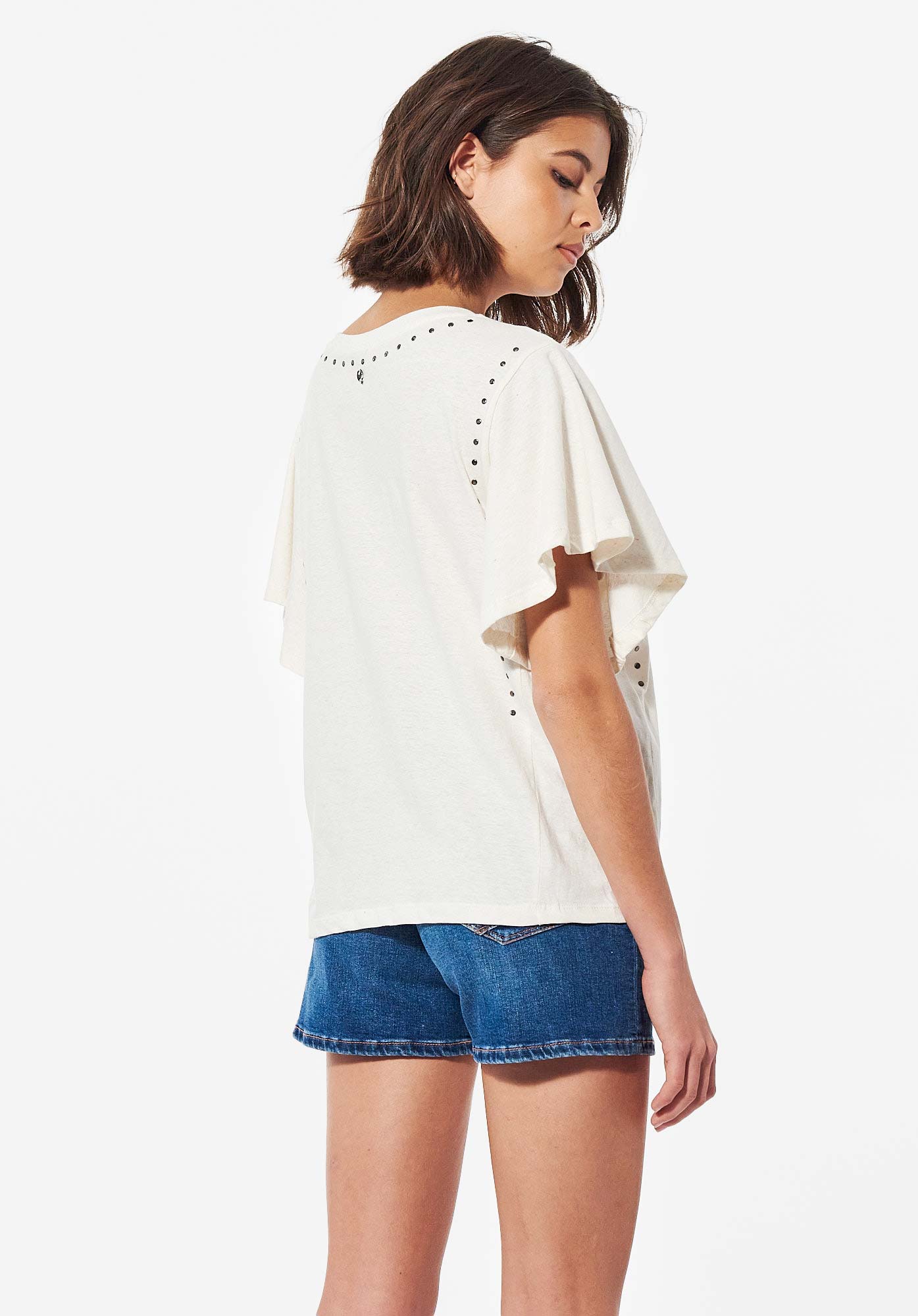 KARVI  T-shirt blanc loose Femme
