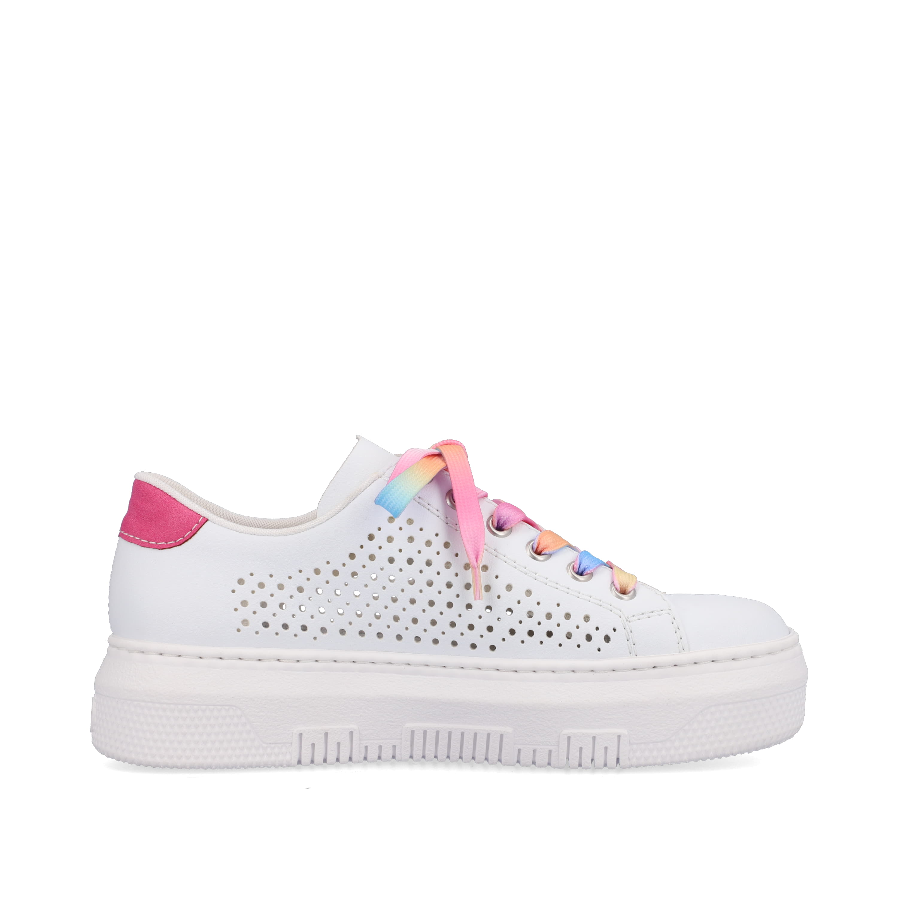 Rieker Damen Sneaker Low cremeweiß-flamigorosa