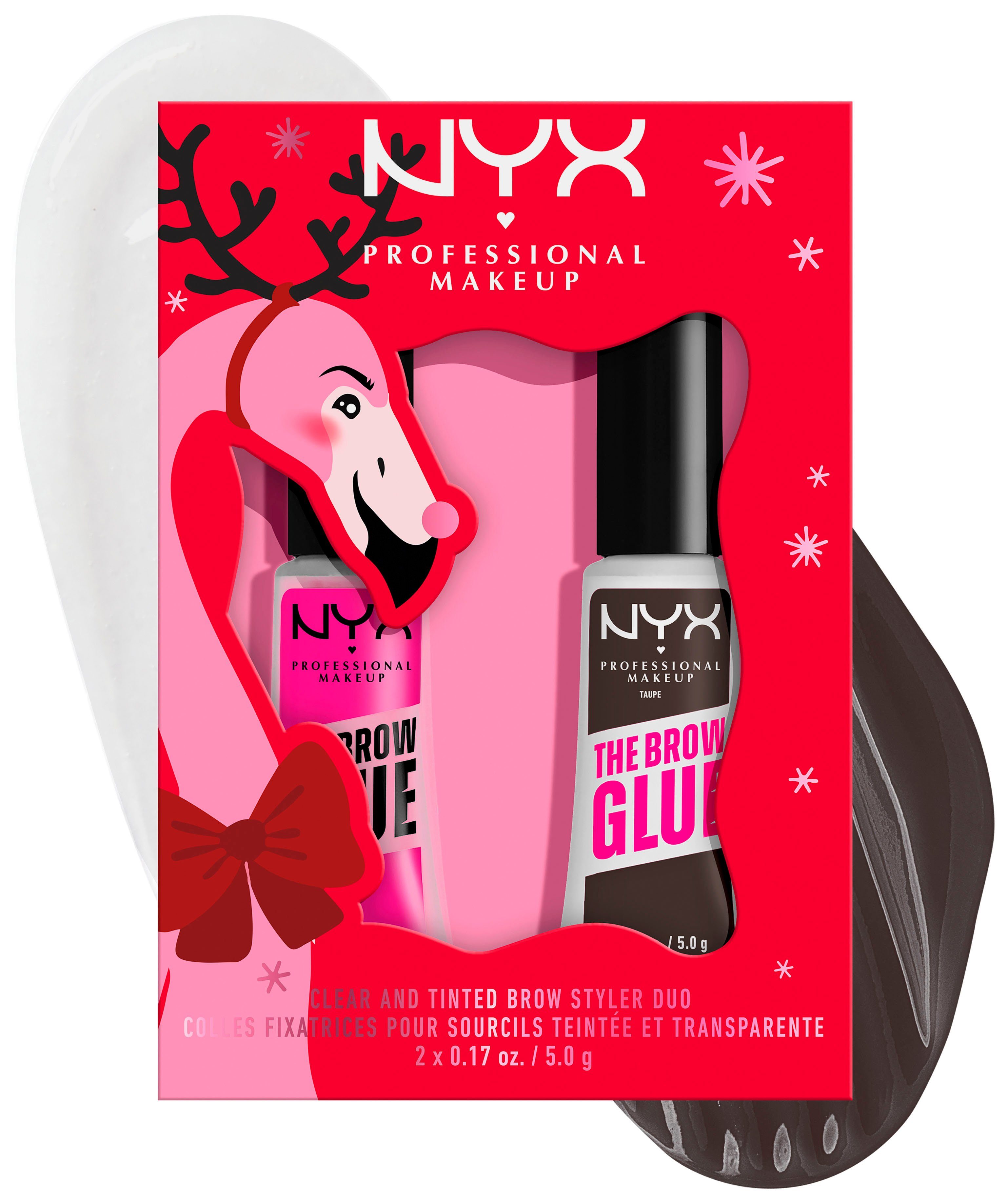 NYX Kosmetik-Set NYX Professional Makeup Brow Glue Stick Duo, Textur Gel, Finish deckend