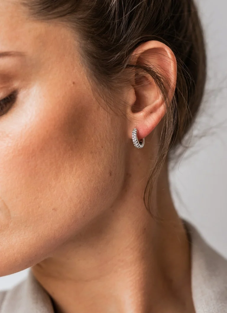 TI SENTO - Milano Silver hoop earrings with zirconia 7210ZI