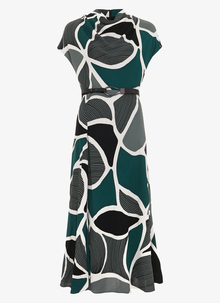 Vestido midi Phase Eight Petite Zaynab con mangas murciélago y cinturón.
