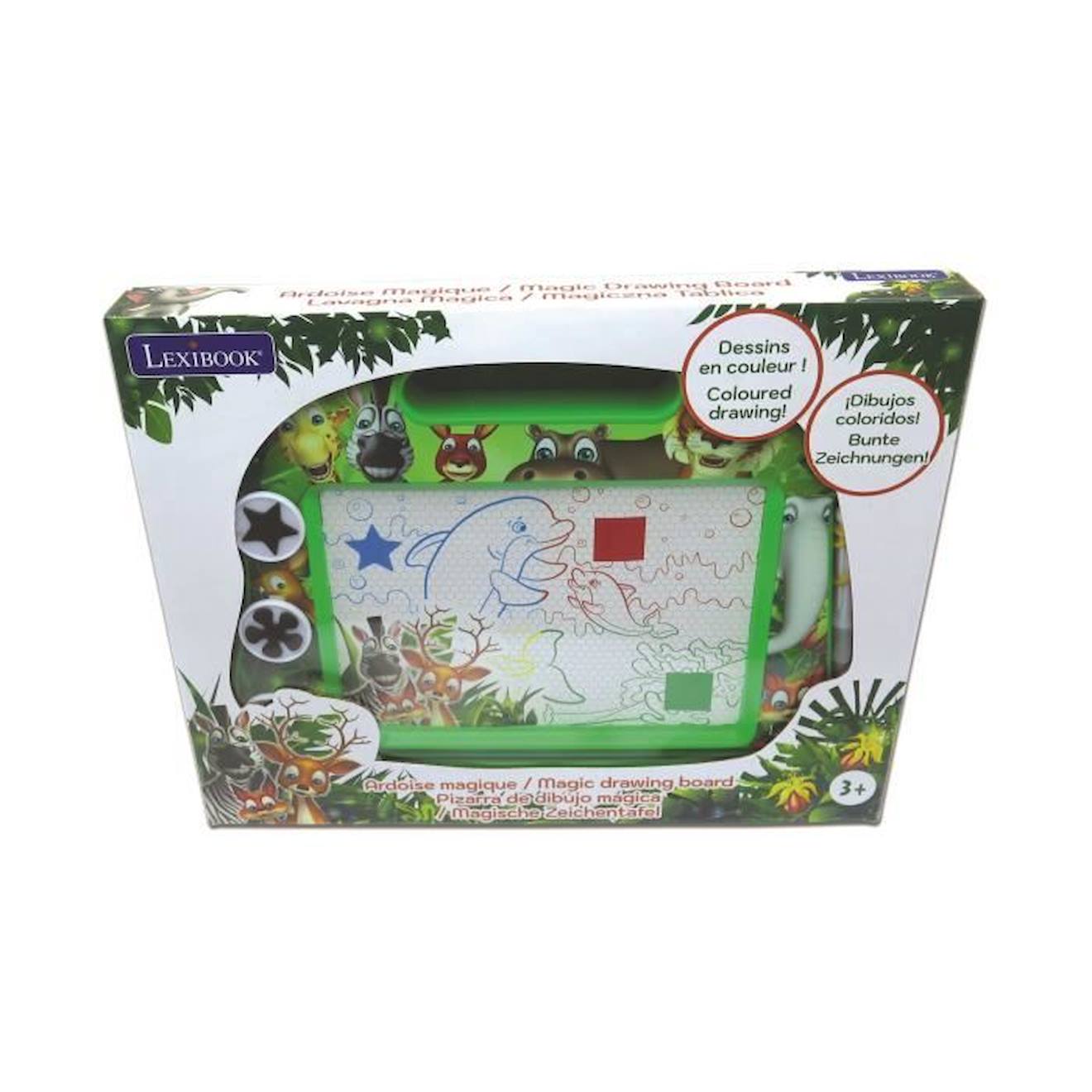 Ardoise magique Animaux format A5 avec accessoires magnétiques pour dessiner en couleurs