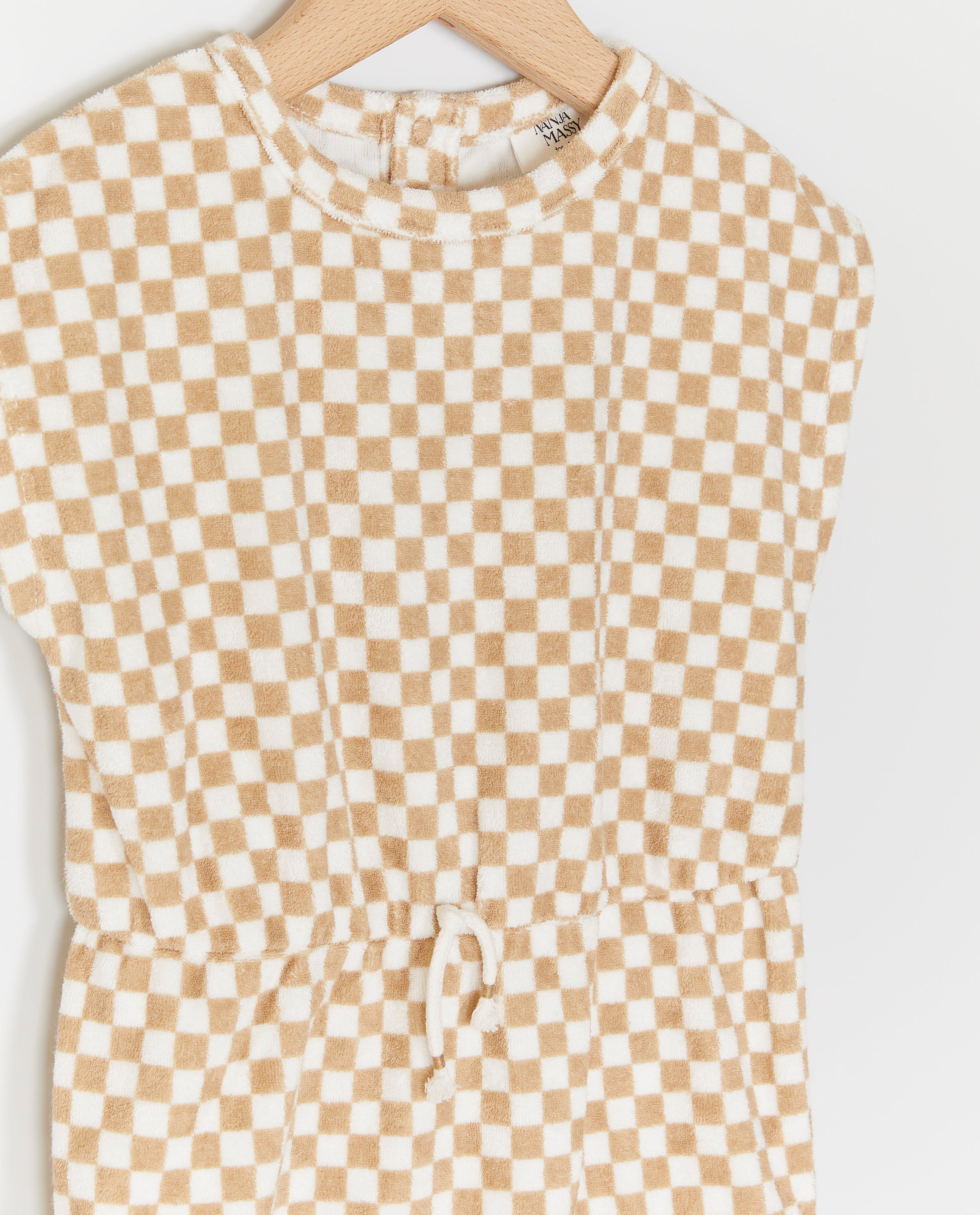 Nanja Massy unisex frottír romper, babafehér