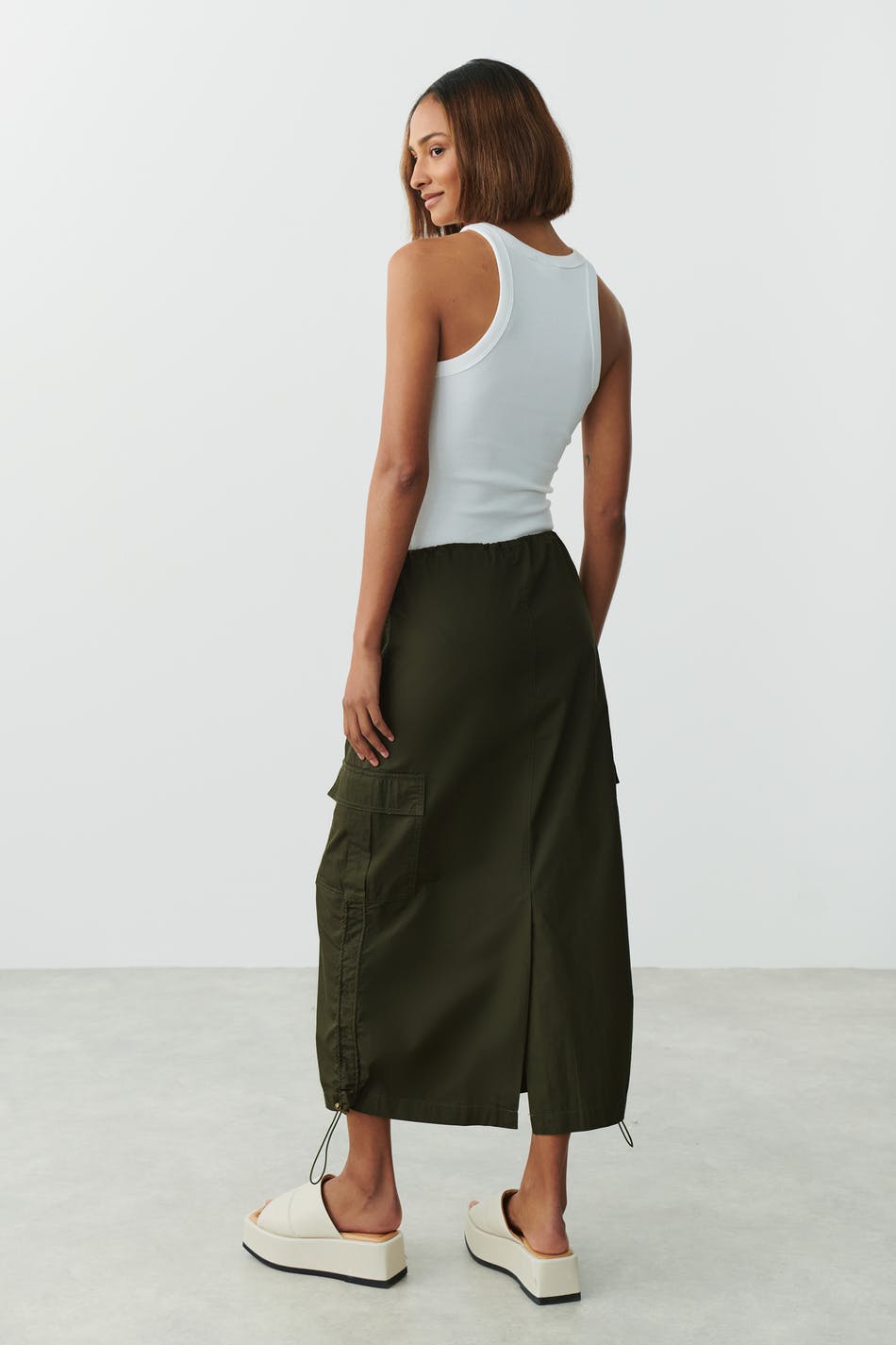 Long cargo skirt