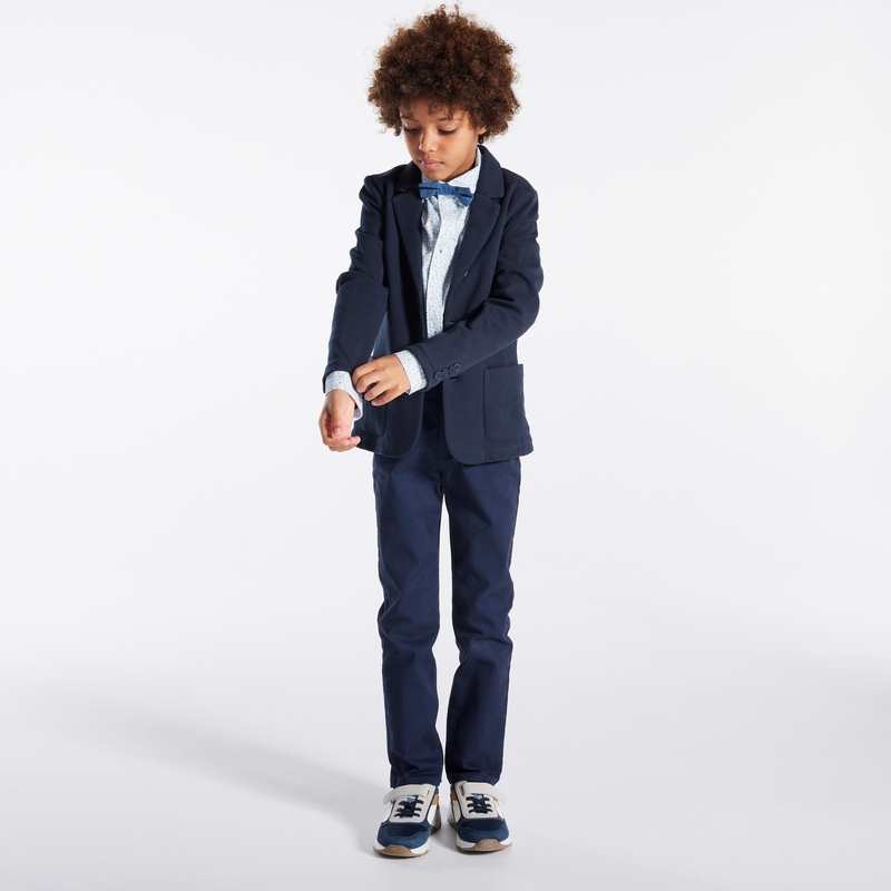 Veste de costume en jersey bleu garçon