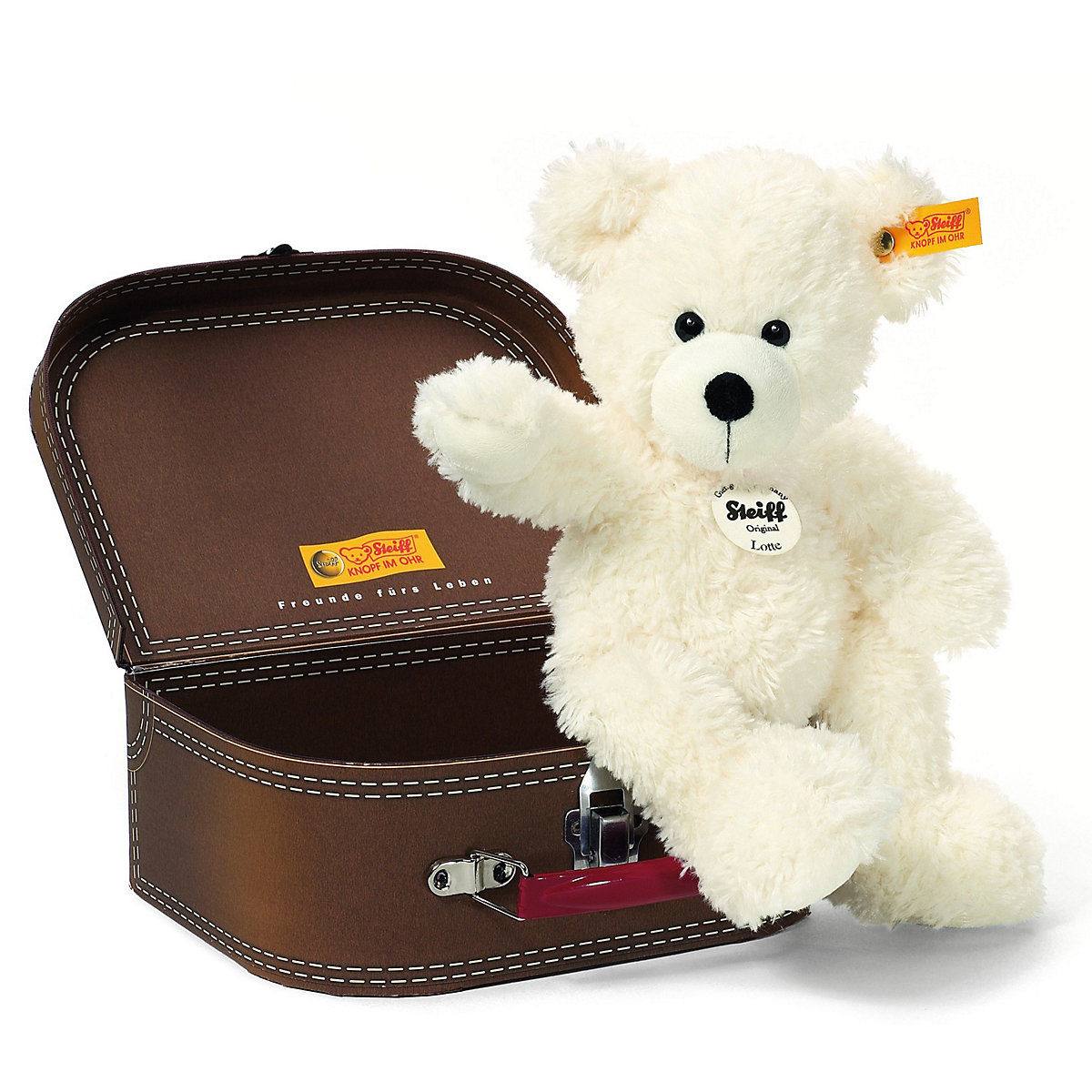 Steiff  Teddybär Lotte 28 cm weiss im Koffer
