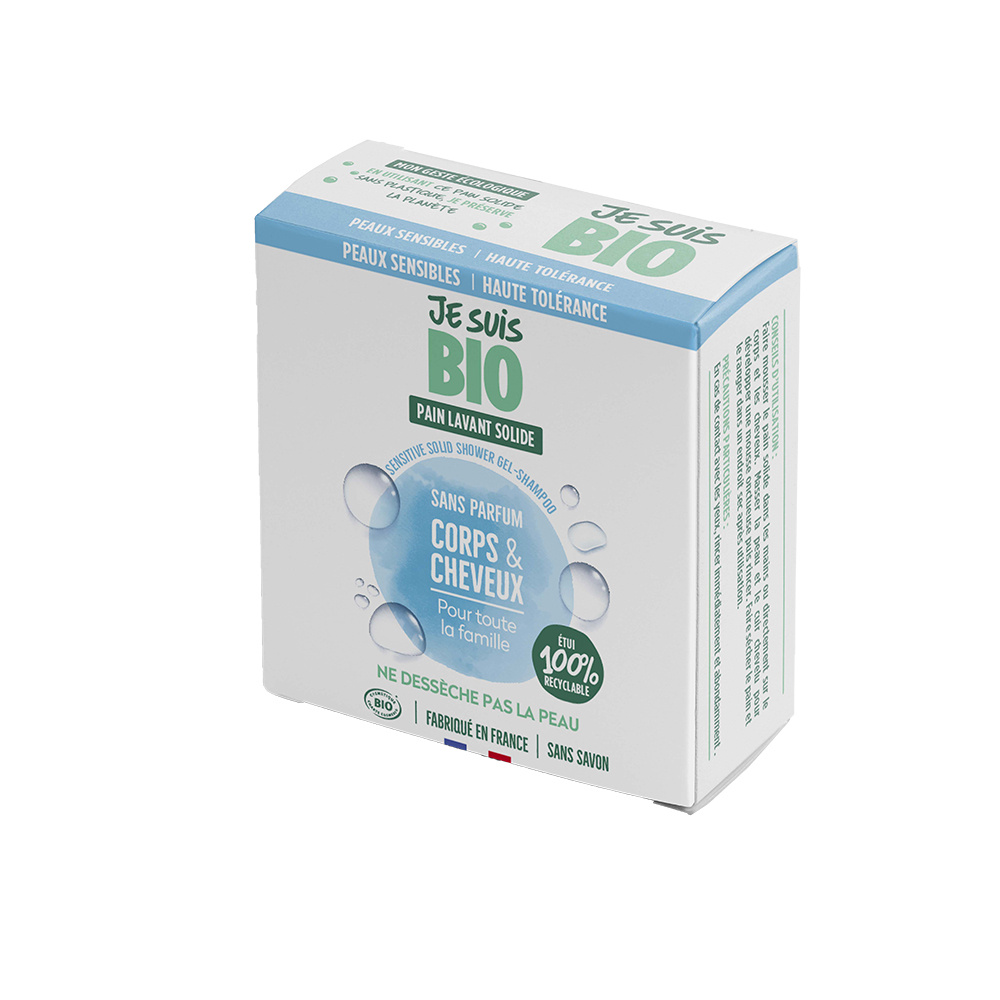 je suis bio Pain lavant corps & cheveux sans parfum110g Pain solide