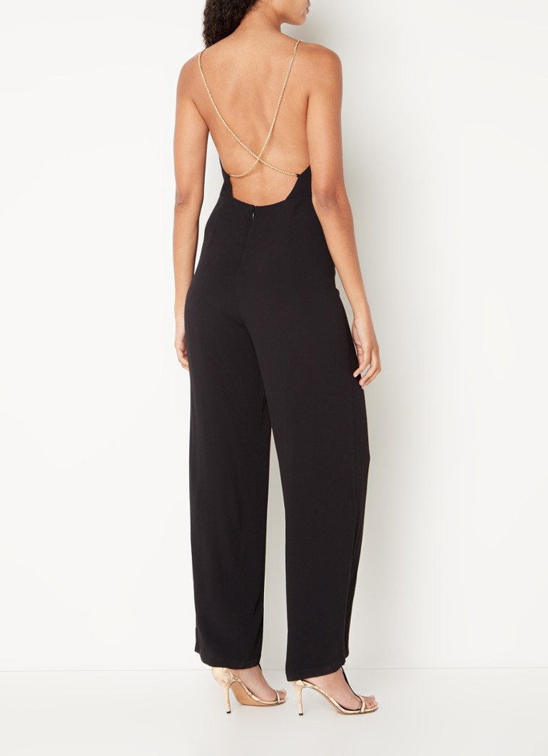 ba&sh Fifi wide fit jumpsuit with back neckline and chain detail