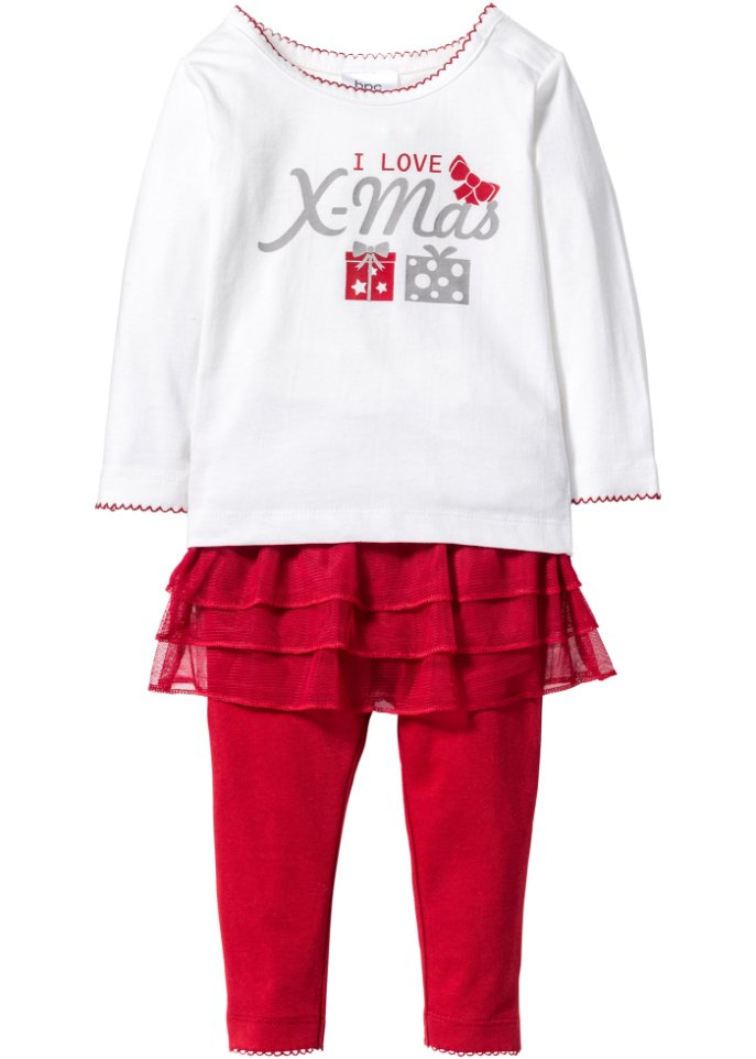 Baby Shirt+Leggings Tutu Weihnachten (2-tlg.) Bio-Baumwolle