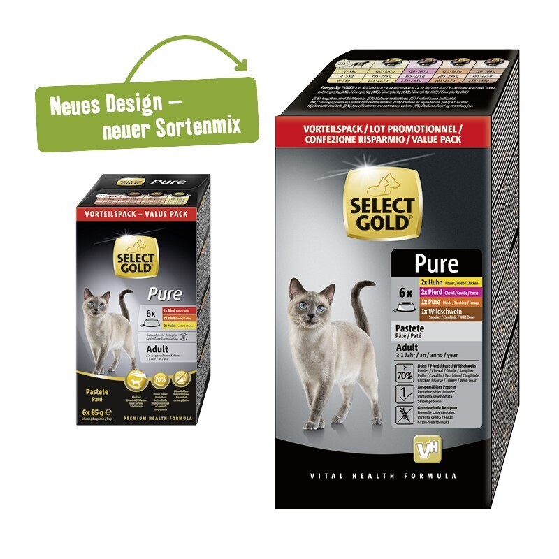 SELECT GOLD Nassfutter SELECT GOLD Adult Pure 6x85g