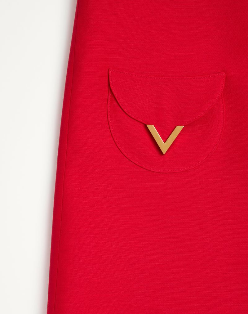 Vestido curto de crepe de alta costura