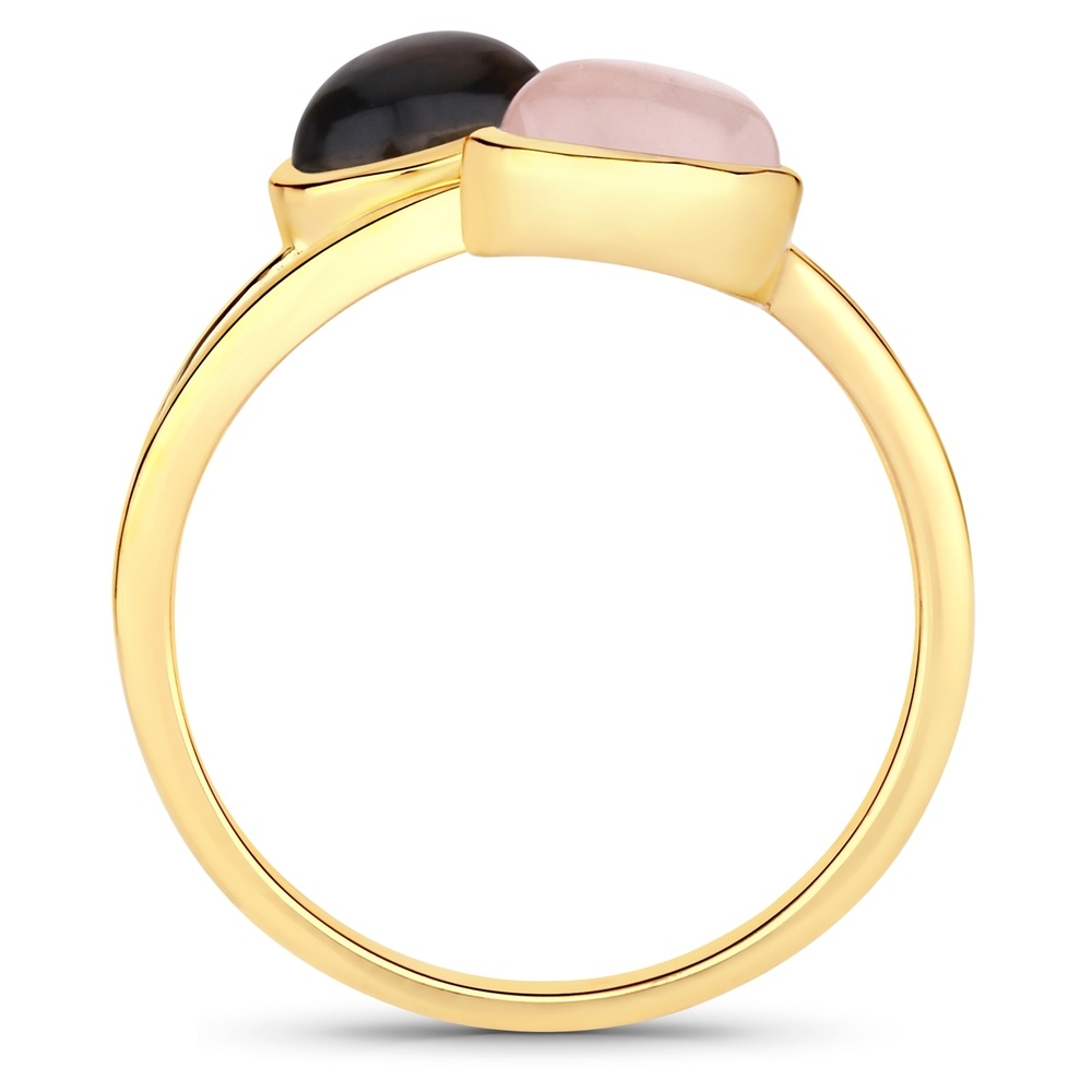 Rafaela Donata Bague Argent sterling Quartz rose en Or jaune Bague