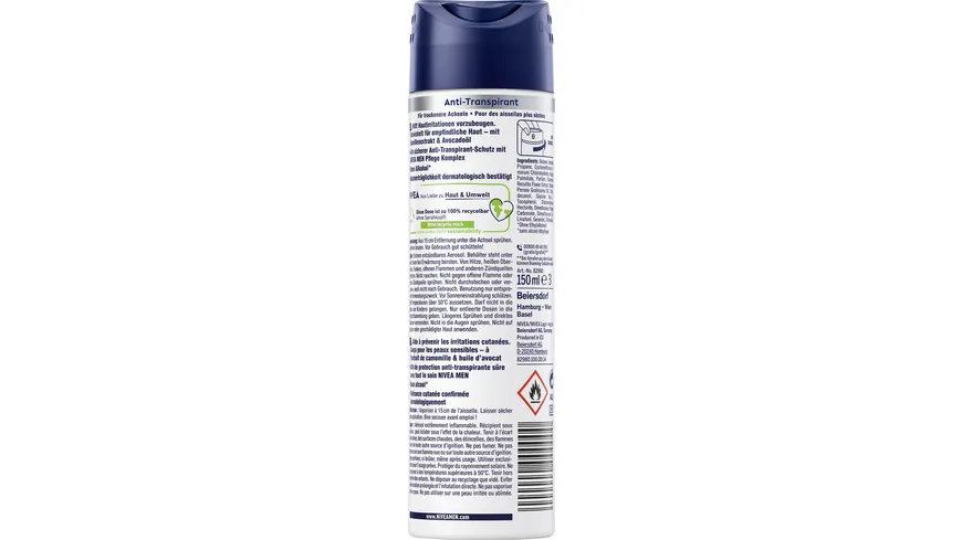 NIVEA MEN Deo Spray Sensitive Prote ct Anti-Transpirant 150 ml