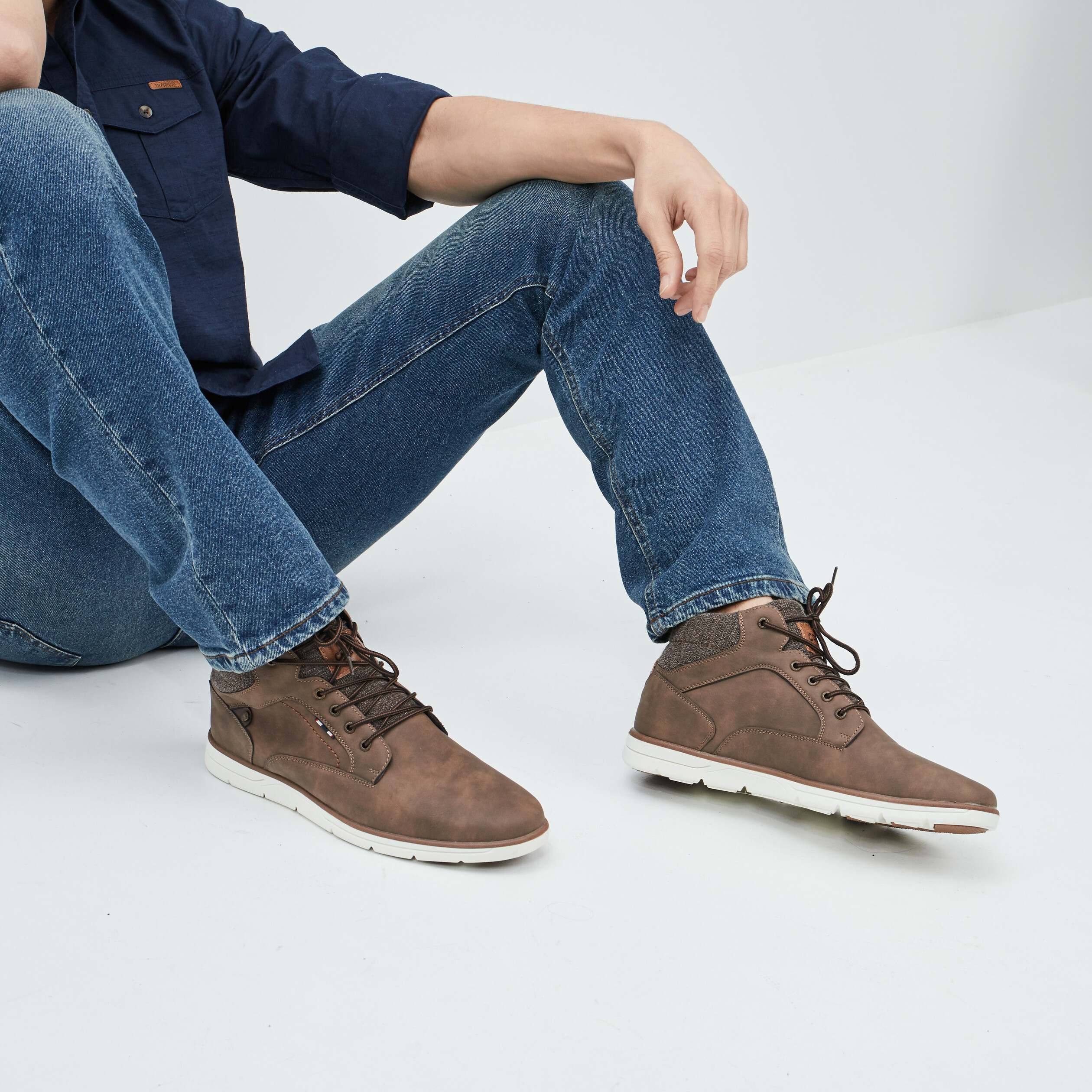Bottines à lacets marron homme | La Halle