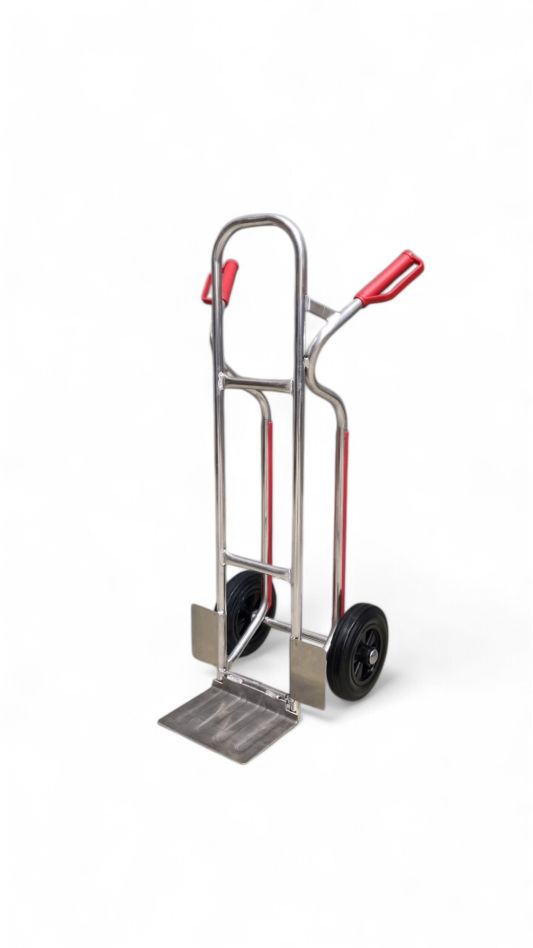 Frami 208.013-M Aluminium krattensteekwagen met glijstrips en opklapbare schep 150 kg draagvermogen op massief rubberen wielen