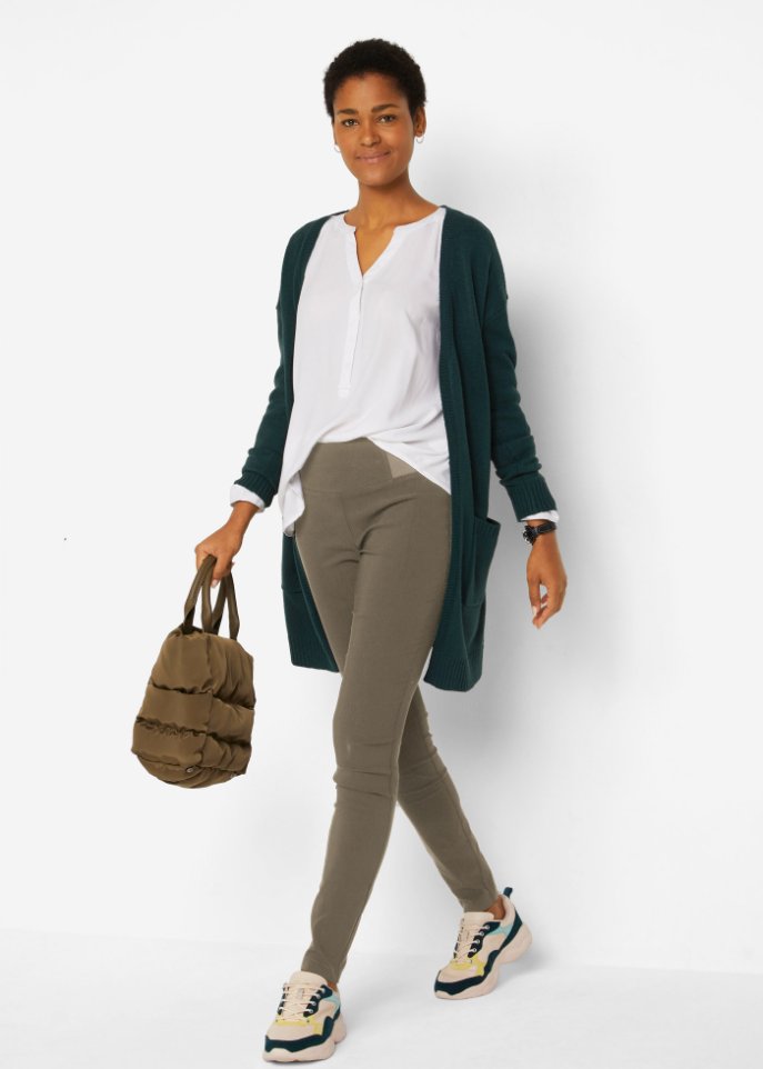 Bengalin-Treggings mit extra breitem High-Waist-Bequembund, knöchellang