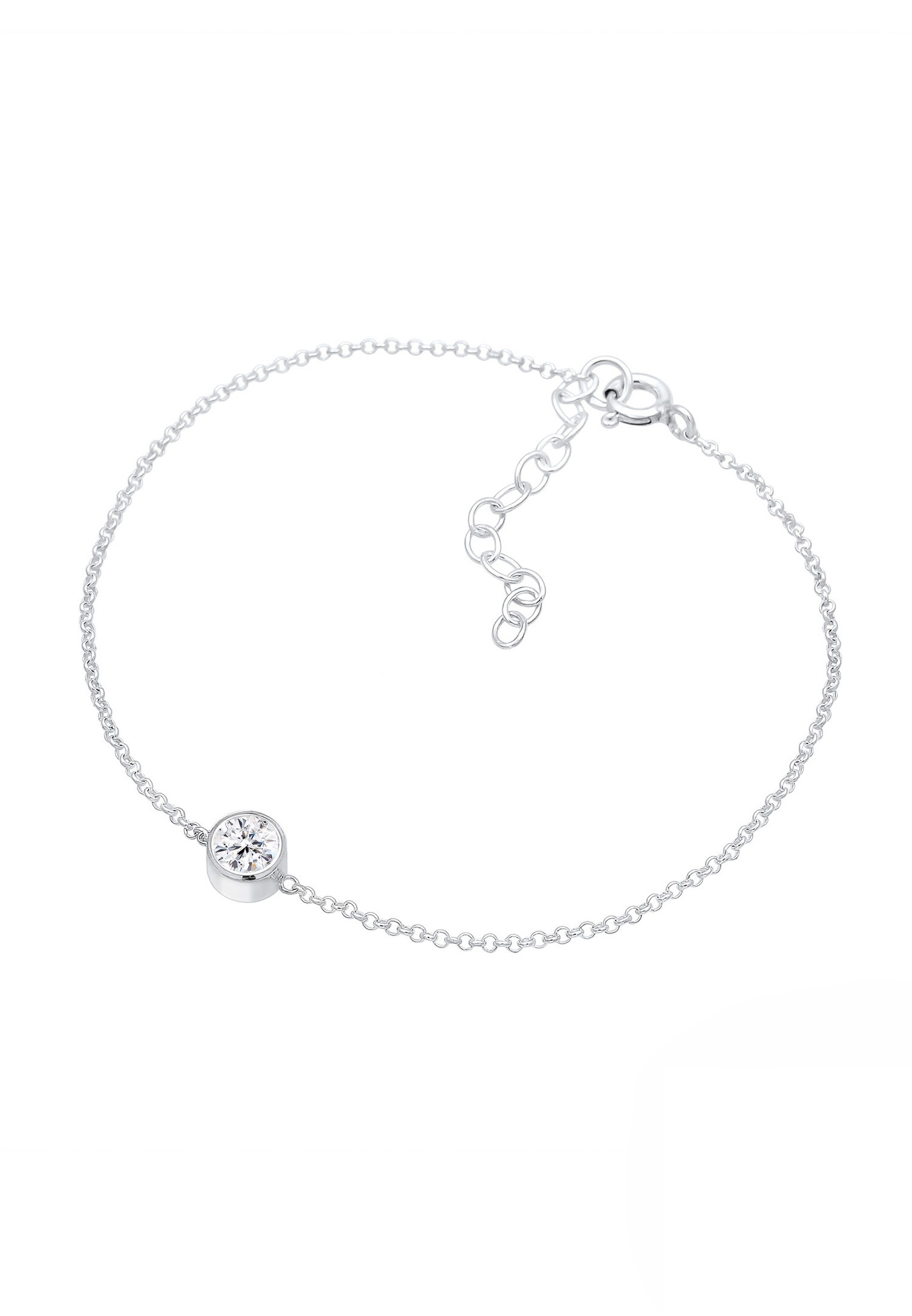 Elli Solitaire Pendant for Women, Basic Style with Glass Crystals in 925 Sterling Silver