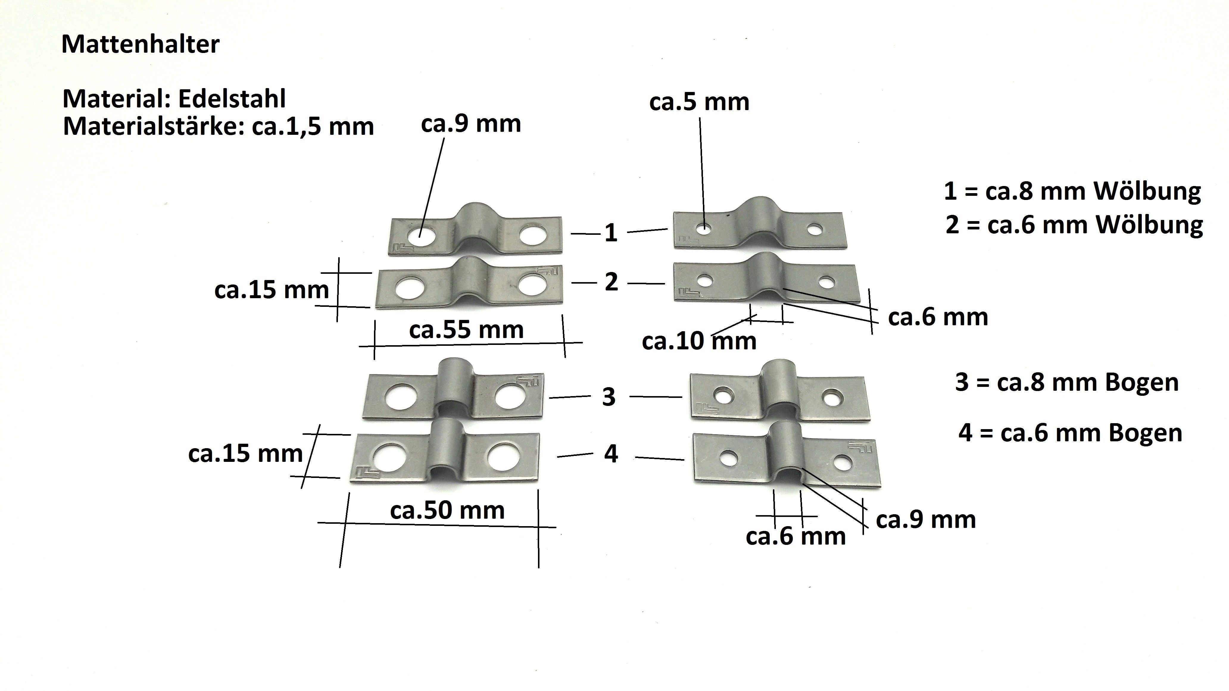 Zaun-Anhalt Metallzaun 50x Doppelstabmattenzaun Pfosten Befestigung Spanndraht Zaun 6mm kl, (50-St)