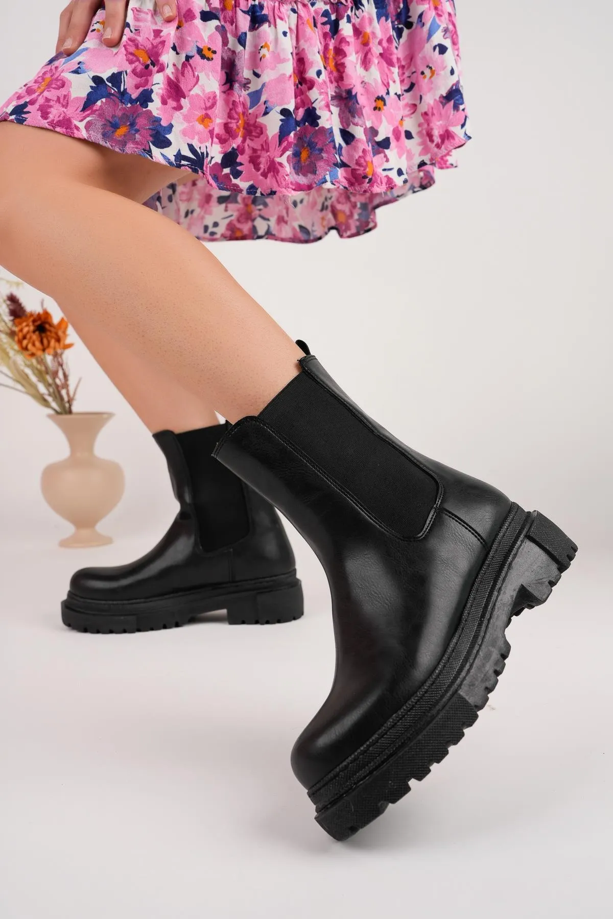 MUGGO  Garantierte Pamela-Damenstiefel mit dicker Sohle