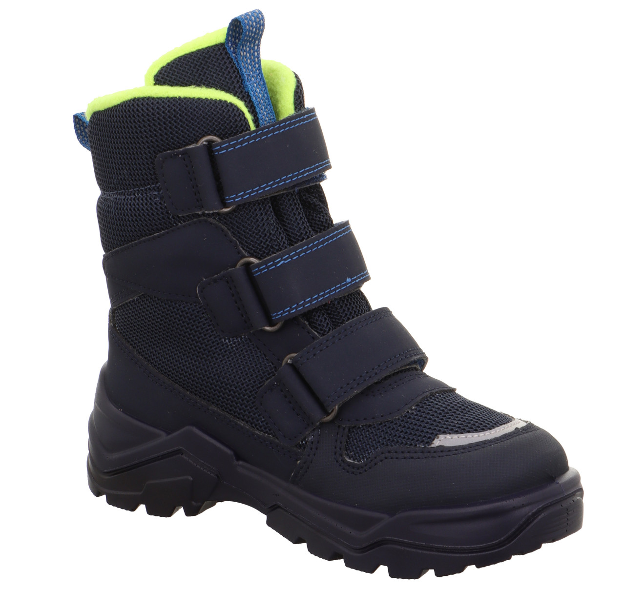 SNOW MAX - Blau/Gelb Stiefel mit Klettverschluss