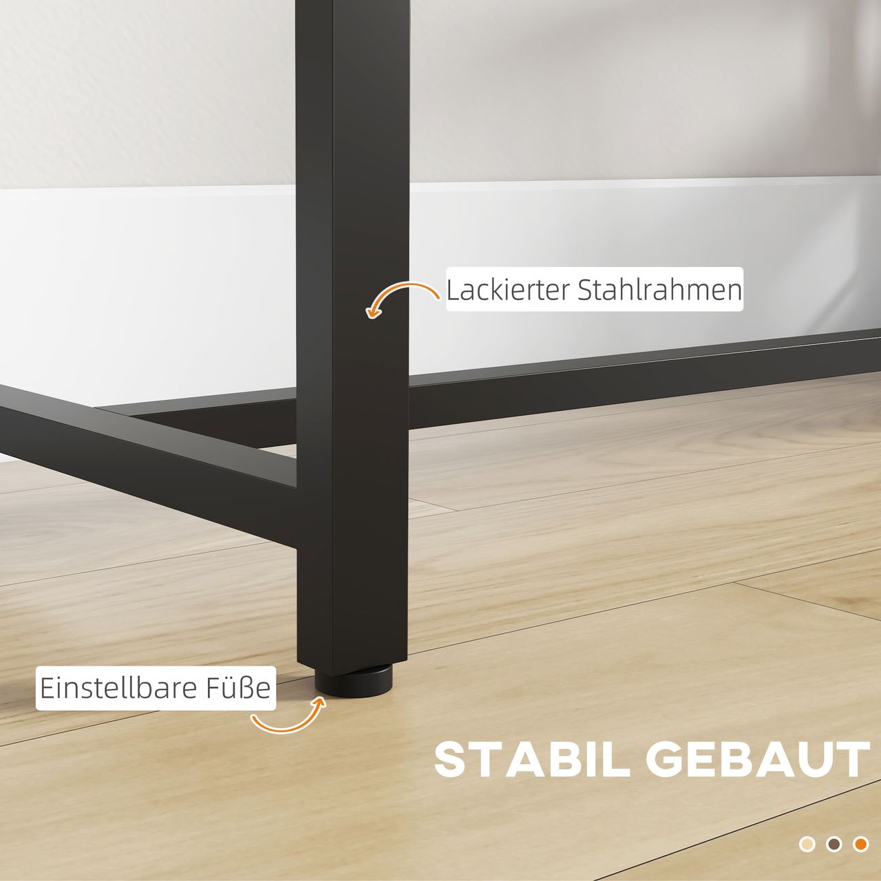 HOMCOM Bartisch Stehtisch Tresentisch mit 3 Ablageflächen Bartheke mit Holzoptik