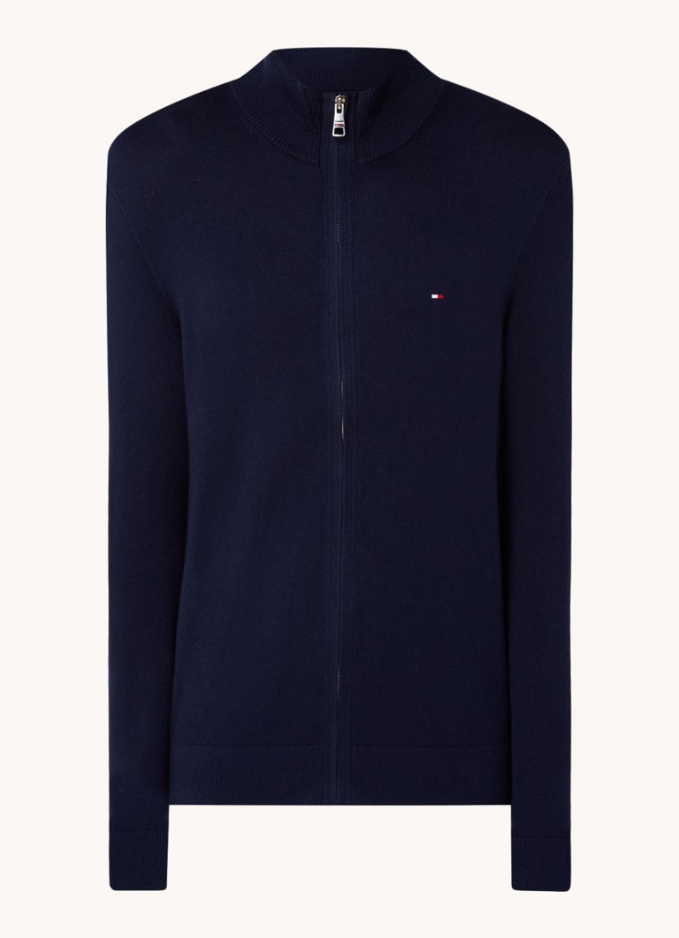 Tommy Hilfiger finomkötésű kardigán kasmírkeverékből, hímzett logóval