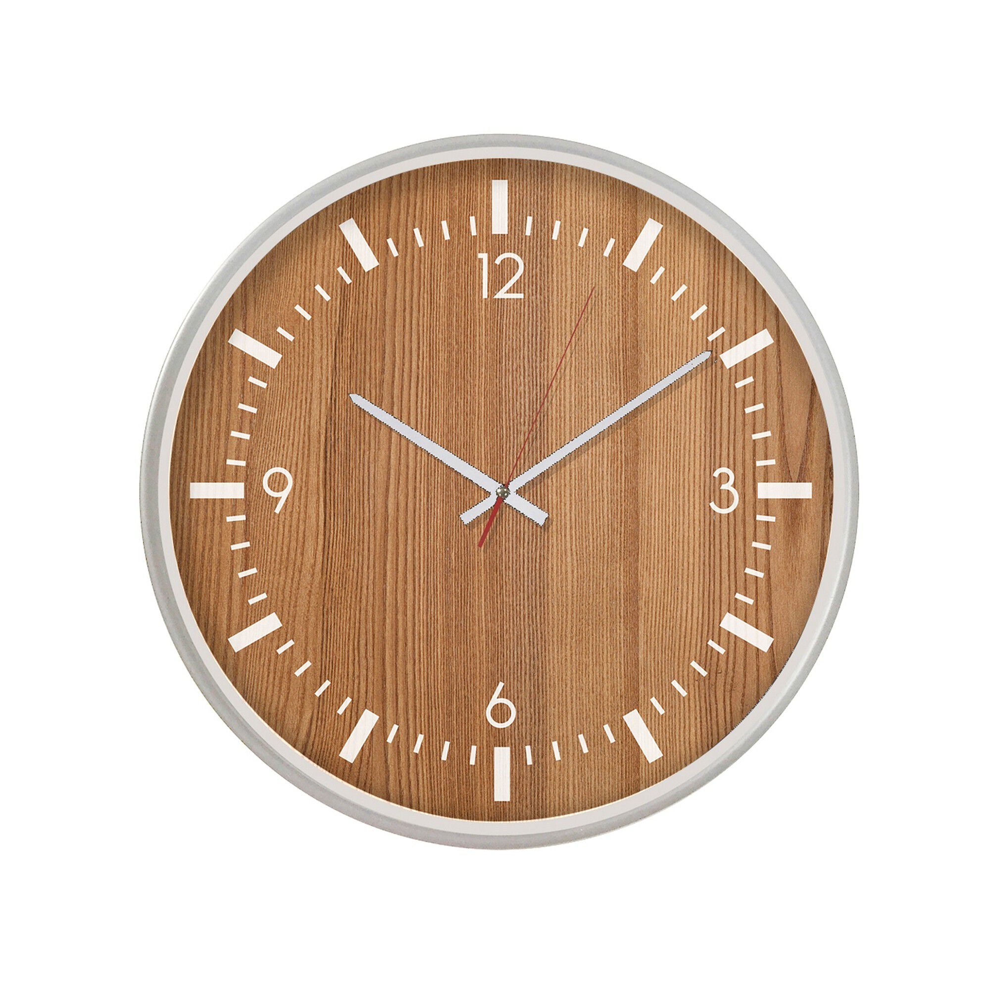 Horloge ronde effet bois
