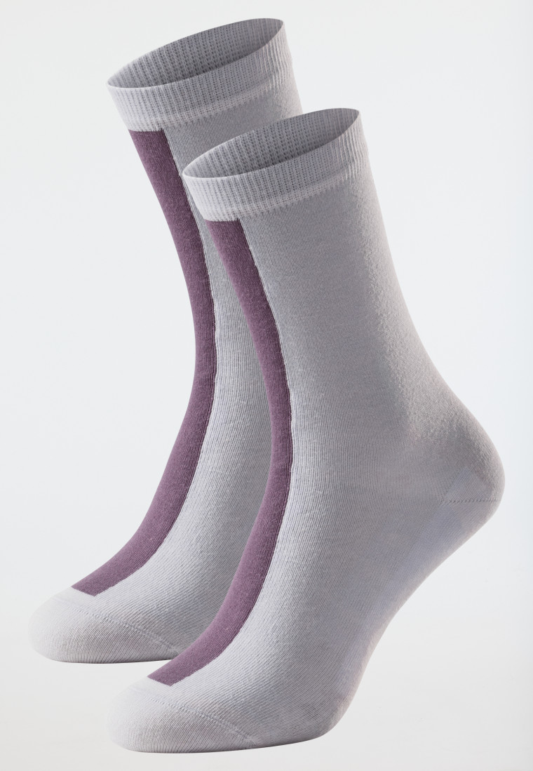 Damensocken 2er-Pack Organic Cotton taupe/ flieder - 95/5