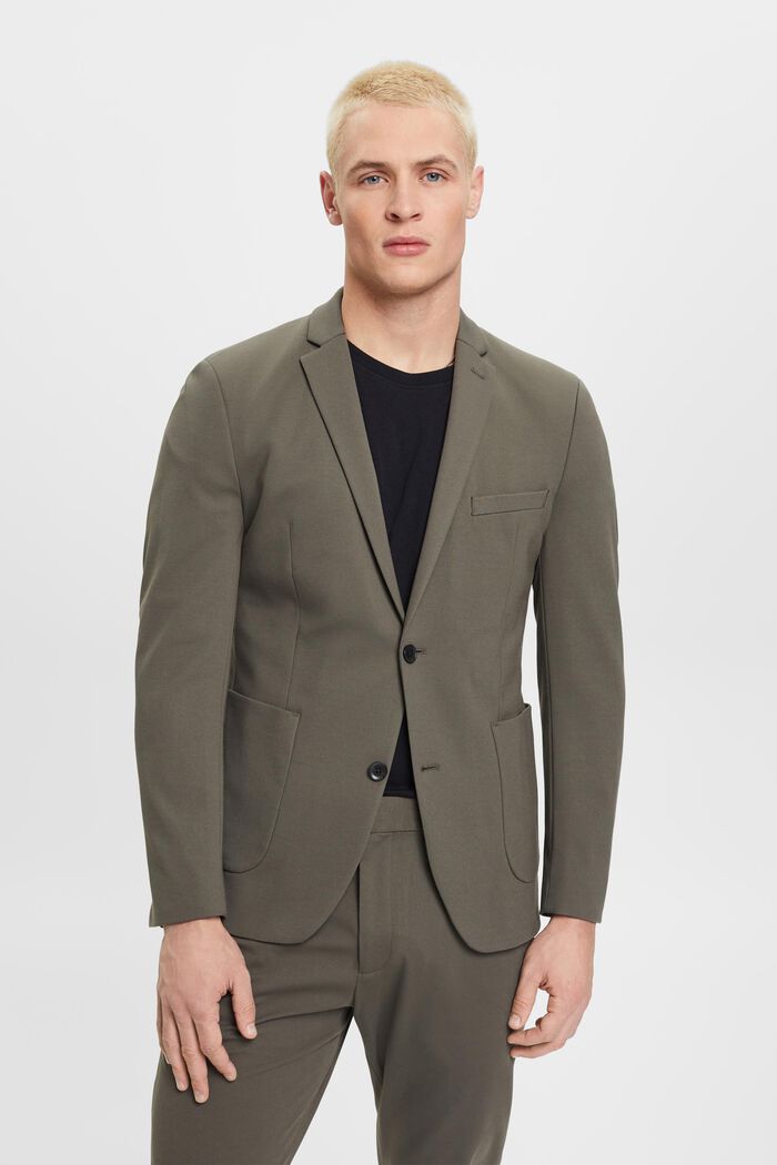 Einreihiger Piqué-Jersey-Blazer