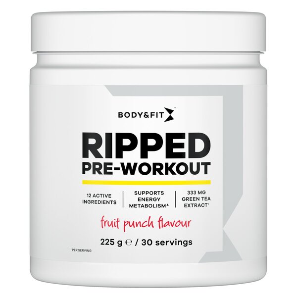 Body & Fit Fruit Punch Ripped Pre-Workout 225g
