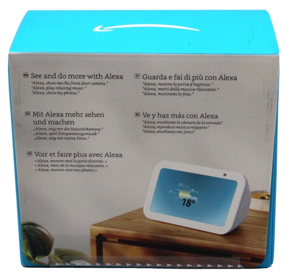 Amazon Echo Show 5 3. Generation 2023 Smart Speaker (WLAN (WiFi), Bluetooth, Bluetooth, mit Sprachsteuerung, Mikrofon- / Kamera-aus-Taste)